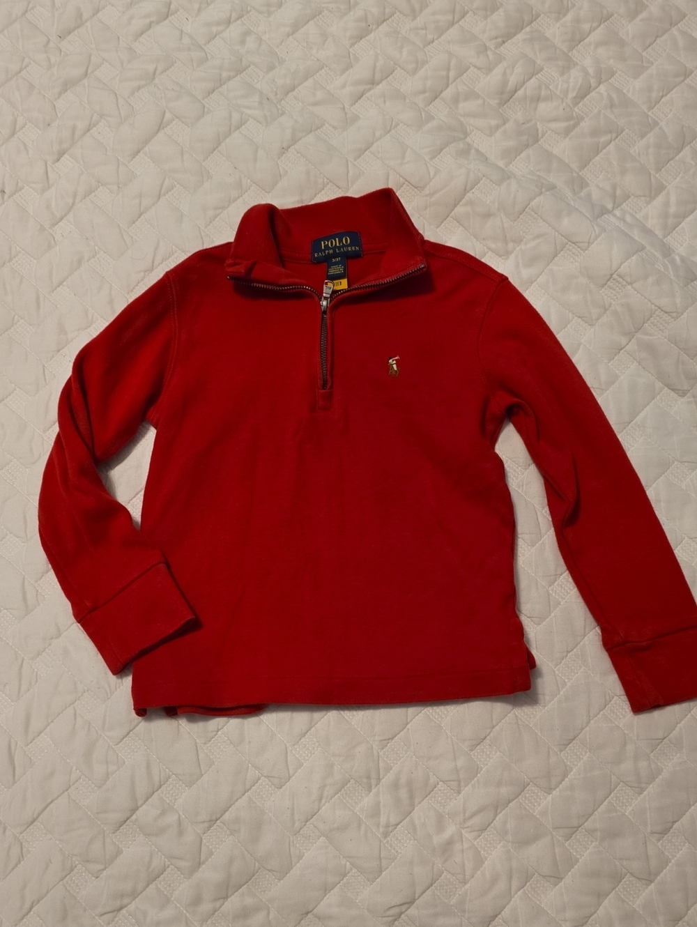 Polo by Ralph Lauren Bright Red Quarter-Zip Kids Pullover